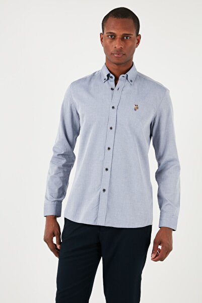 U.S. Polo Assn. U.S. Polo Düğmeli Yaka % 100 Pamuk Slim Fit Gömlek Erkek GÖMLEK G081SZ0041829841