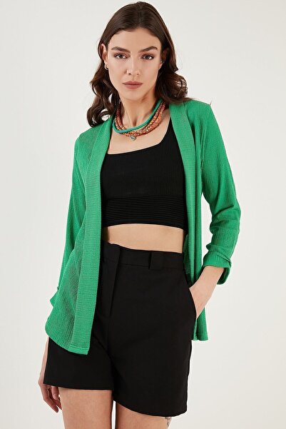 Lela Collared and Sleeved Seersucker Kimono Cardigan Cardigan 5864974