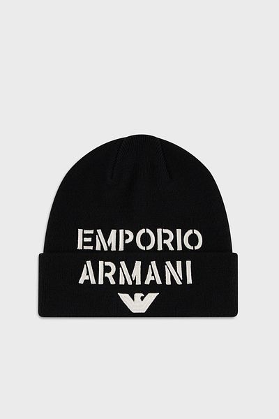 Emporio Armani Мъжка барета - Вълнено бродирано лого, ШАПКА 627406 3F570 00020