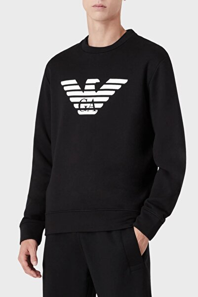 Emporio Armani مطبوعة طاقم الرقبة القطن عرق الرجال عرق 8n1mr6 1jrız F008