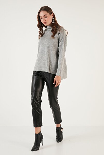 Lela Long Stand Collar Thin Knitwear Sweater - Back 4615002