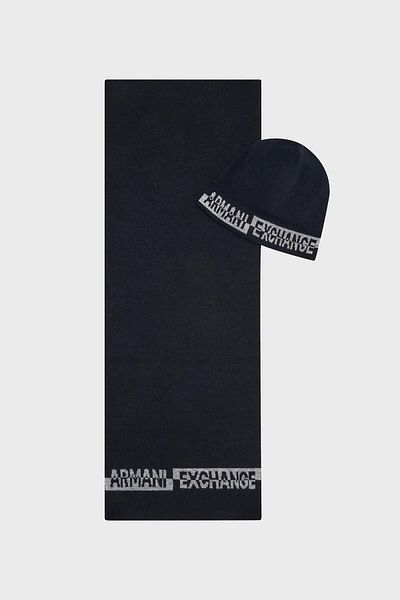Armani Exchange Logo Beret Scarf Set Men's SCARF SUIT 954651 CC313 00035