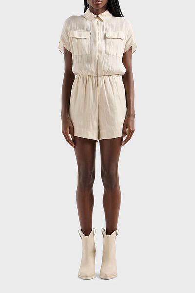 Armani Exchange Regular Fit Shirt Collar Mini Jumpsuit Jumpsuit 3DYA18 YNUUZ 1787