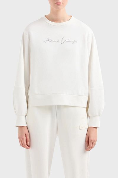 Armani Exchange سويت شيرت قطني بقصة عادية ورقبة دائرية 3DYM13 YJFFZ 1125