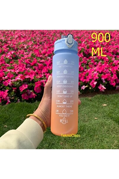 Canderel Motivasyonel Su Matarası Su Şişesi Suluk 900 Ml Tritan Spor Salonu S...
