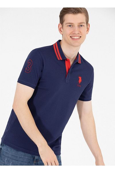 U.S. Polo Assn. Ανδρικό μπλουζάκι πόλο Navy Blue Gsd01ıy023