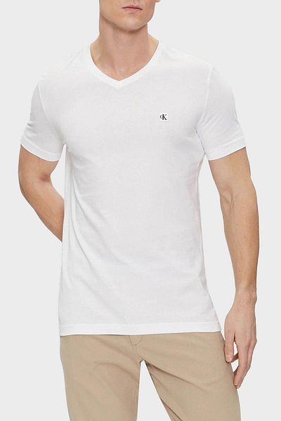 Calvin Klein Cotton Slim Fit V-Neck T Shirt J30J325212YAF Men's T SHIRT