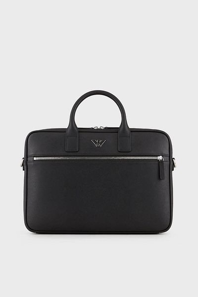 Emporio Armani Zippered Laptop Bag with Removable Extension Strap Men's Bag Y4p119 Y138e 81072