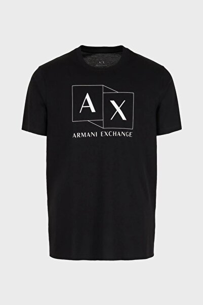 Armani Exchange Ανδρικό μπλουζάκι με λαιμόκοψη βαμβακερή κανονική εφαρμογή 3DZTAD ZJ9AZ 1200