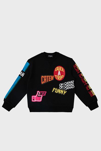 DSquared2 Crew Neck Cotton Kids Sweat - DQ0223 D00U7 SWEAT DQ0223