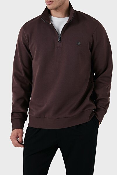 BOSS Pamuklu Yarım Fermuarlı Dik Yaka Sweat Erkek SWEAT 50520781 642