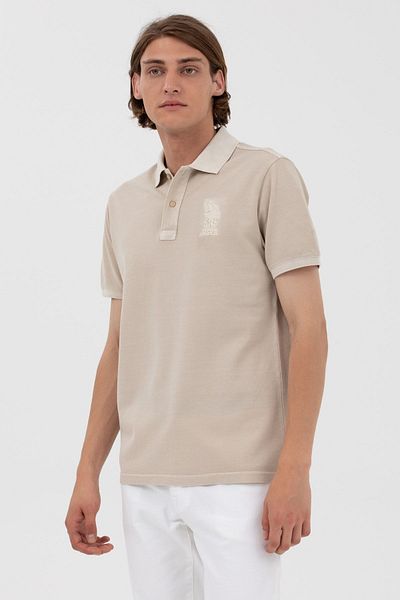 U.S. Polo Assn. Ανδρικό μπλουζάκι US Polo AssnPolo Regular Fit Stone 100% βαμβάκι1573851
