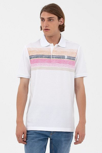 U.S. Polo Assn. Tricou pentru bărbați, 100% bumbac, US Polo AssnPolo cu gât obișnuit, gresie1611347