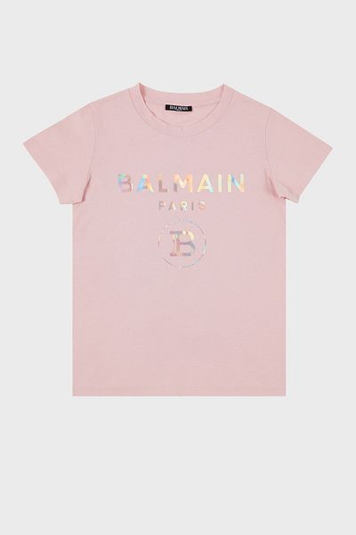 BALMAIN Παιδικό T-Shirt από βαμβακερό λαιμόκοψη - T SHIRT 6M8021 MX030 502MC