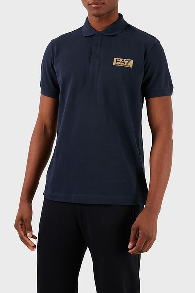EA7 Cotton Regular Fit Polo Neck T Shirt Men's Polo Neck T Shirt 3dpf02 Pj5az 1554