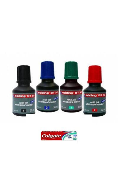 Edding Bt30 Siyah -Mavi -Kırmızı Yeşil-30ml- 2 Şer Adet Tahta Kalemi Mürekkebi