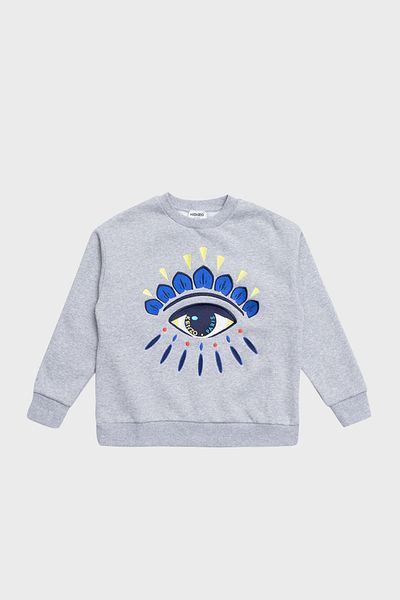 Kenzo Cotton Crew Neck Kids Sweat SWEAT K25708/A41 GRAY MARL
