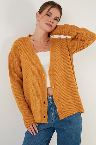Lela Buttoned V-Neck Knitted Cardigan Women's Cardigan 6310005