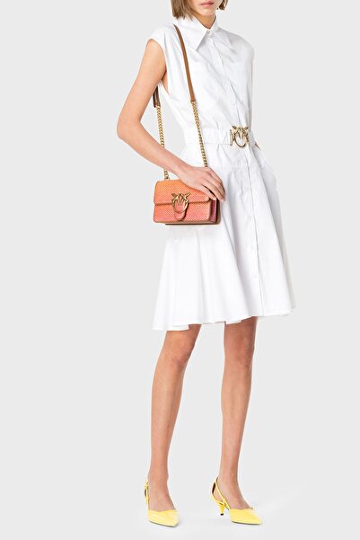 PİNKO Pinko Pamuklu Kemerli Regular Fit Gömlek Yaka Elbise  ELBİSE 103111 A1P4 Z04