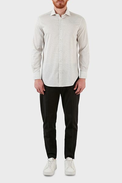 Emporio Armani Ανδρικό πουκάμισο με κανονική εφαρμογή από βαμβακερό σχέδιο 3l1c86 1npbz F133