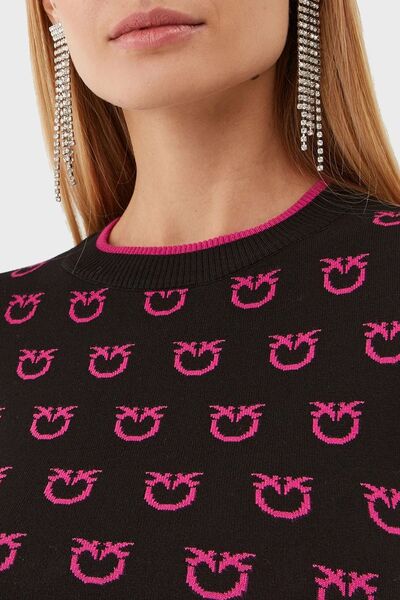 PİNKO Μοτίβο λογότυπου Pinko με στάμπα με μακρυμάνικο κανονική εφαρμογή Crop Sweat SWEAT 101561   A112 ZW1