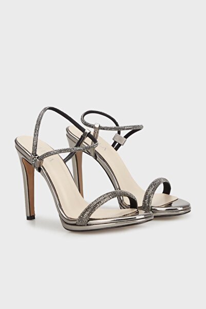 Lela Stone Detailed Belted Heeled Evening Dress -3475891805