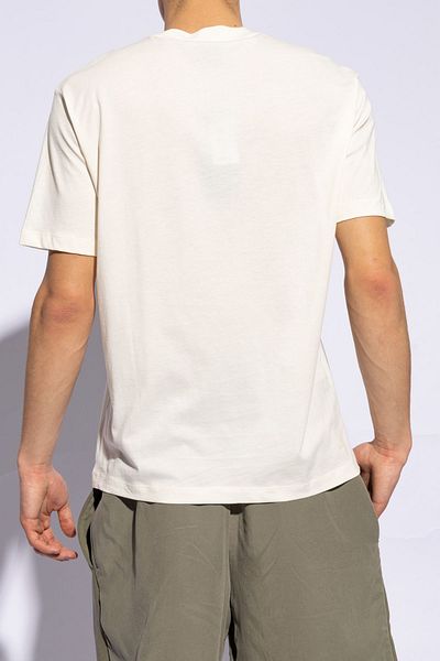 Emporio Armani Men's Cotton Short Size Comfortable Cut Daily Ecru1 T-Shirt 3D1TG3 1JPZZ-01B1