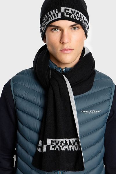 Armani Exchange Logo Beret Scarf Set Men's SCARF SUIT 954651 CC313 00020