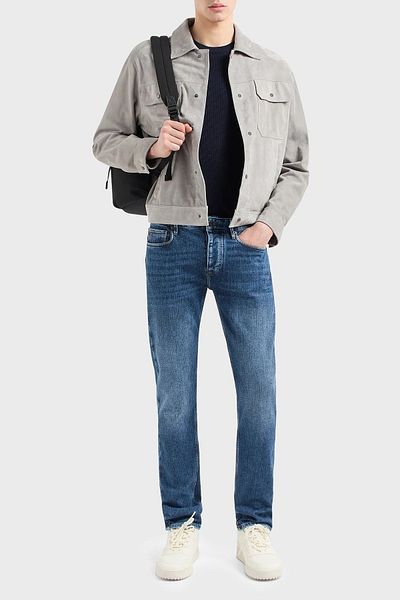 Emporio Armani J75 بنطال جينز رجالي بقصة ضيقة وخصر منخفض 3D1J75 1D01Z 0942