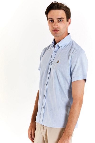 U.S. Polo Assn. ΒΑΣΗ. Ανδρικό πουκάμισο Polo - Βαμβακερό, κανονική εφαρμογή, κοντό μανίκι G081GL 0041829502