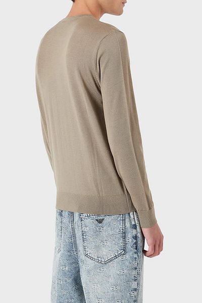 Emporio Armani Logo Slim Fit Crew Neck Wool Sweater Men's Sweater 6l1mu7 1mmvz 0137