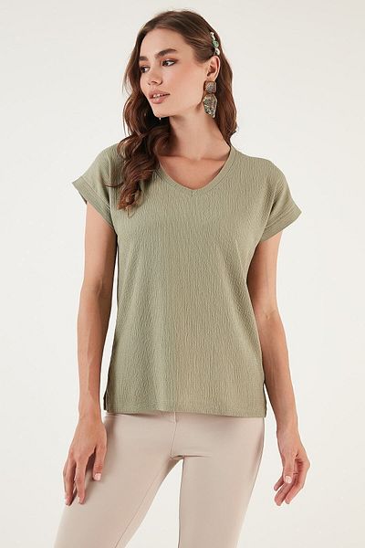 Lela Μπλούζα Comfortable Cut Flexible V-Neck ΜΠΛΟΥΖΑ 5865039
