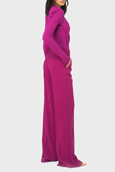 PİNKO Παντελόνι Pinko Slim Fit με φερμουάρ και κουμπιά με λεπτομέρεια ψηλόμεσο φαρδύ παντελόνι 100055 A14I VIB