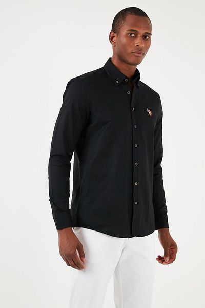 U.S. Polo Assn. Мъжка риза с лого на US Polo, яка с копчета, 100% памук, стандартна кройка G081sz0041829891