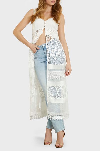 Guess Sl Jolene Cotton Lace Long Dress W4GK56WG5K0 DRESS W4GK56 WG5K0 G011