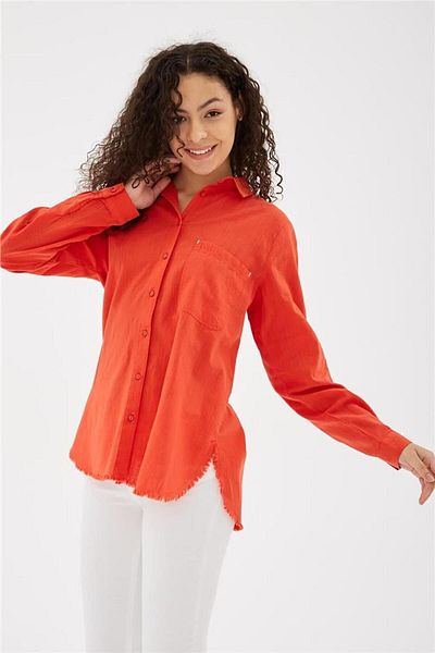 Fashion Friends 24y0390k1 Women's Hem Tasseled Shirt