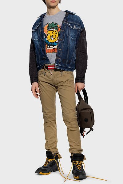 DSquared2 Printed Crew Neck Cotton Regular Fit T Shirt Men's T Shirt S71gd1263 S221468 57m