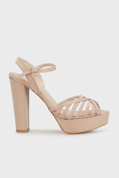 Lela Platform Heeled Glitter Shoes - SHOES34718407023