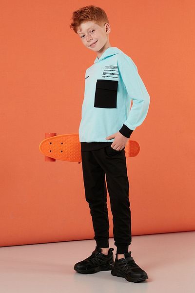 Lela Cotton Printed Pocket Hooded Sports Boy Suit 59215602