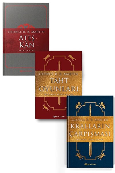 Epsilon Yayınevi Ateş Ve Kan Taht Oyunları Kralların Çarpışması Özel Baskı 3 Kitap Set George R.r. Martin