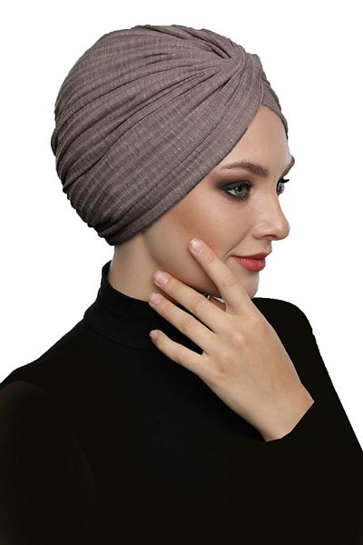 fidan bone Cross Combed Lined Hibiscus Color Ready Turban Hijab Pool Cap