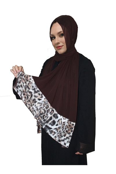 bb handmade collection Women's Brown Leopard Shawl