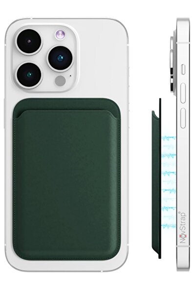 NovStrap İphone 16 15 14 13 12 Magsafe Ile Uyumlu Manyetik Suni Deri Kartlık ...