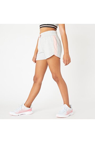 Decathlon Domyos Çocuk Gri Pembe Spor Şortu 320