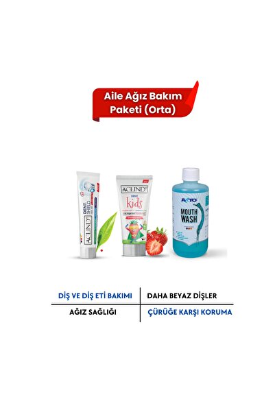 Aclind مجموعة العناية بالفم العائلية - متوسطة الحجم (دنت شيلد 100 مل + دنت كي...