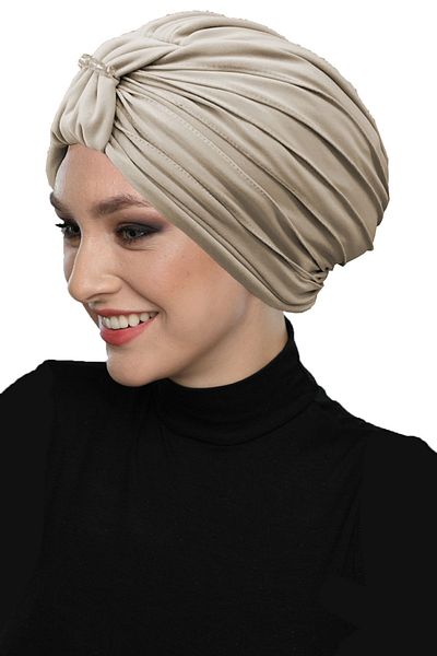 fidan bone Βραδινό καπό φόρεμα Hijab με κρυστάλλινη πέτρα με κεντημένη ραβδωτή επένδυση μπεζ