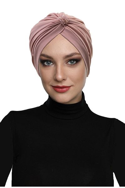 fidan bone Βραδινό καπό Hijab τουρμπάνι με επένδυση από κρυστάλλινο τούλι