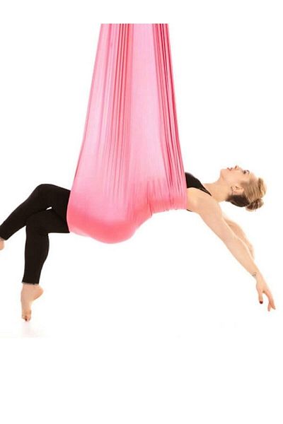 Bundera Yoga Fly Hammock Pink Ceiling Hanger Anti-Gravity Fitness Pilates Aerial Acrobatics Exercise Balance Machine