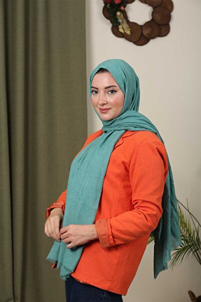 Trablus Tessetür Kadın Bambu Kraş Şal Mint