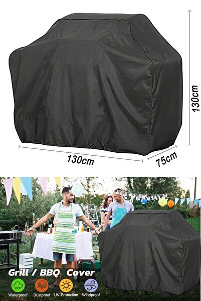Bundeba Barbekü Siyah Mangal Koruma Örtüsü Su Geçirmez Branda Bahçe Mobilyası Koruma Örtüsü Kılıfı